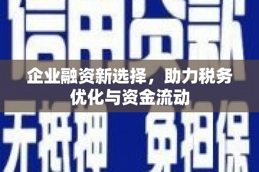 太白企业融资新选择，助力税务优化与资金流动