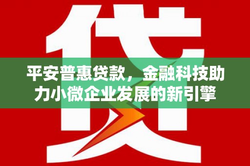 太白平安普惠贷款，金融科技助力小微企业发展的新引擎