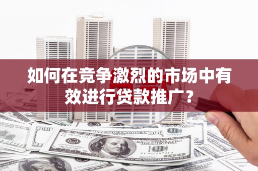 太白如何在竞争激烈的市场中有效进行贷款推广？