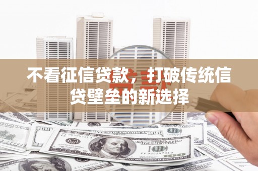 太白不看征信贷款，打破传统信贷壁垒的新选择