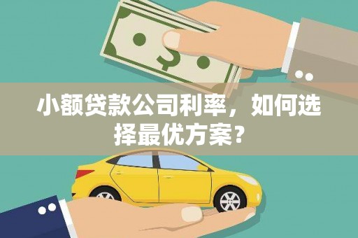 太白小额贷款公司利率，如何选择最优方案？