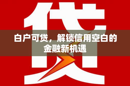 太白白户可贷，解锁信用空白的金融新机遇