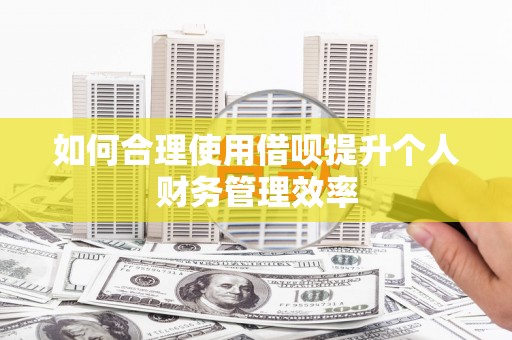 太白如何合理使用借呗提升个人财务管理效率