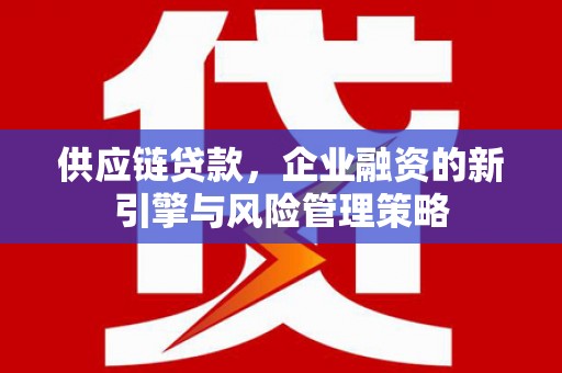 太白供应链贷款，企业融资的新引擎与风险管理策略