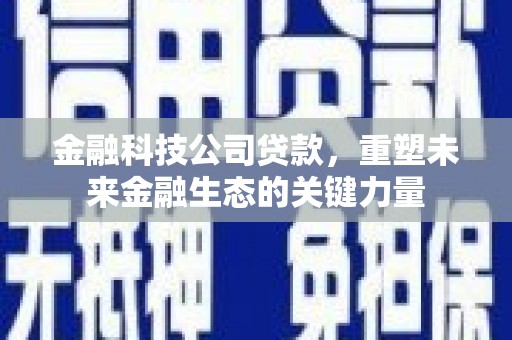 太白金融科技公司贷款，重塑未来金融生态的关键力量