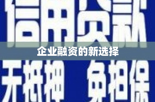太白企业融资的新选择