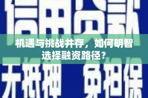 太白机遇与挑战并存，如何明智选择融资路径？
